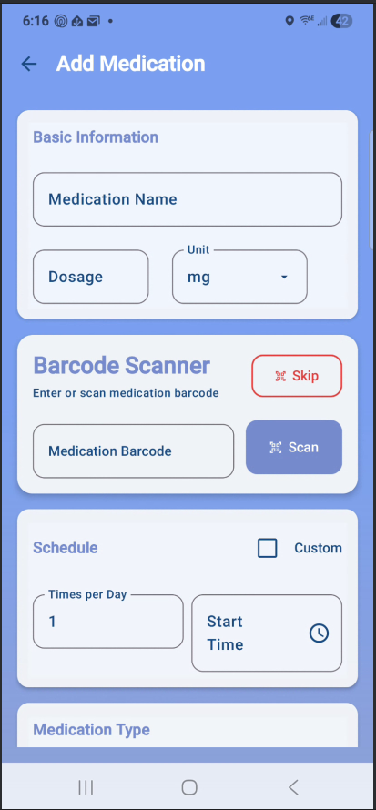 Add medication form